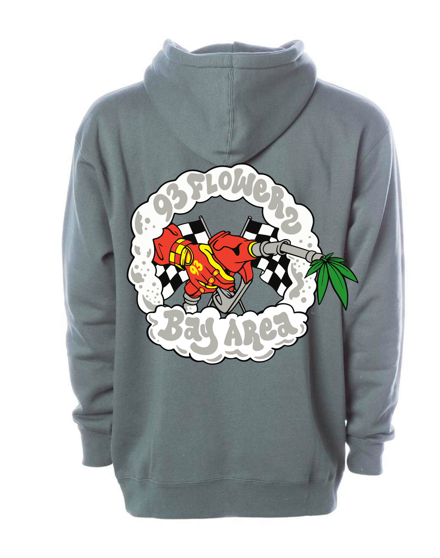 93FLOWERZ Zip Hoodie in Charcoal